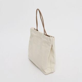 Cord-handle Canvas Tote Ivory - One Size