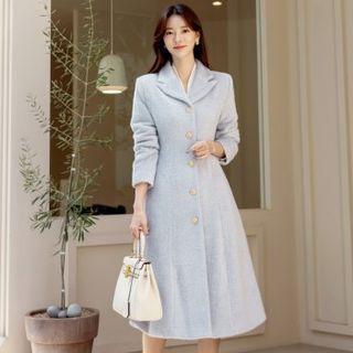 Metallic-button A-line Coat