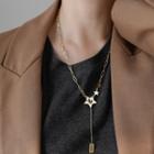 Stainless Steel Star Pendant Necklace Necklace - Star & Tag - Gold - One Size