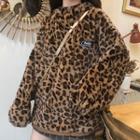 Camouflage Fleece Hoodie Leopard - One Size