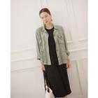 Multi-pocket Buttoned Military Jacket