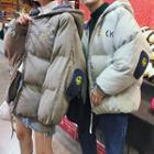 Couple Matching Printed Hooded Padded Coat