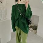 Chunky Knit Sweater / Corduroy Wide Leg Pants