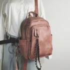Faux Leather Rivet Backpack