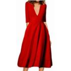 Deep V-neck A-line Dress