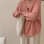 Striped Loose-fit Light Cardigan - 3 Colors