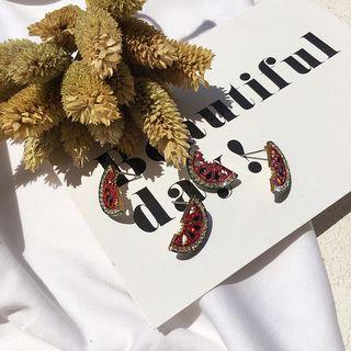 Rhinestone Watermelon Earring