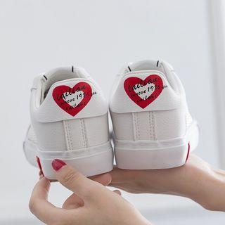 Heart Printed Cutout Sneakers