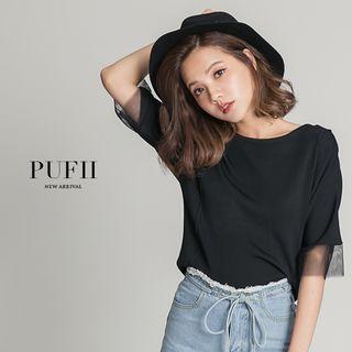 Mesh Accent Plain Tee