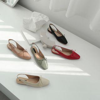 Bow Closed-toe Sling Back Sandals