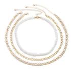 Set: Faux Pearl / Chain Necklace