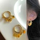 Sequined Drop Earring 1 Pair - 1543a - Gold - One Size