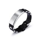 Simple Punk Glossy Geometric Rectangular 316l Stainless Steel Silicone Bracelet Silver - One Size