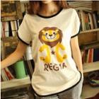 Lion Print Short Sleeve T-shirt