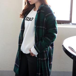 Single-breasted Plaid Coat