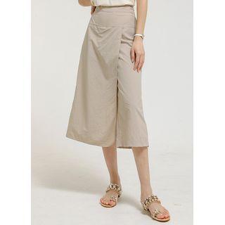 Band-waist Cropped Wrap Culottes