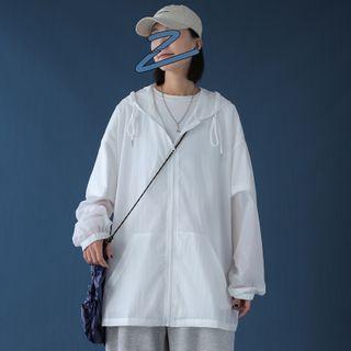 Long-sleeve Zipped Hooded Light Jacket