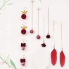Red Chenille Drop Earring ( Various Designs )