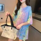 Short-sleeve Tie-dyed Printed T-shirt