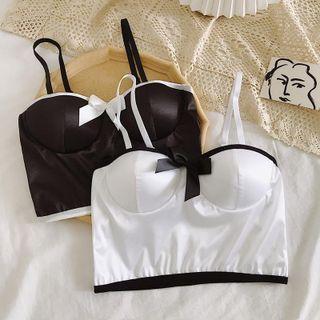 Two-tone Bow Cropped Camisole Top