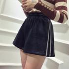Striped Velvet Wide Leg Shorts