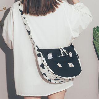 Print Panel Zip Crossbody Bag
