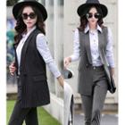 Set: Buttoned Vest + Shirt + Dress Pants