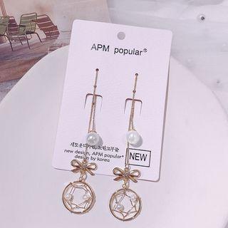 Faux Pearl Dream Catcher Dangle Earring 1 Pair - E1538 - Gold - One Size