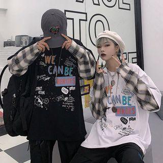 Couple Mock Two-piece Loose-fit T-shirt