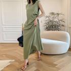Sleeveless Drawstring-side Dress