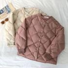 Single-breasted V-neck Fleece Long-sleeve Jacket