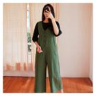 V-neck Button-front Jumpsuit