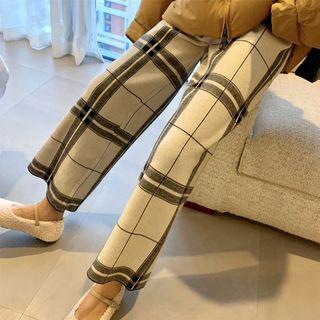 Plaid Loose-fit Pants As Figure - One Size