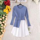 Mock Two-piece Mini Sweater Dress