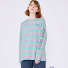 Letter-printed Striped T-shirt Multicolor - One Size