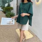 Puff-sleeve Slit-side T-shirt