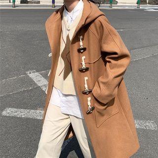 Horn Buckle Woollen Long Coat