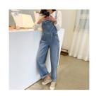 Straight-cut Overall Jeans Light Blue - One Size