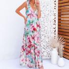 Spaghetti Strap Tie Dye Maxi A-line Dress