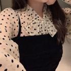 Dotted Blouse / Strappy Dress / Set