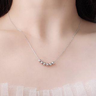 Bead Necklace Necklace - Silver - One Size