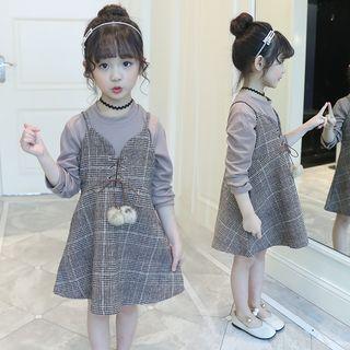 Set: Strappy A-line Dress + Long-sleeve Top