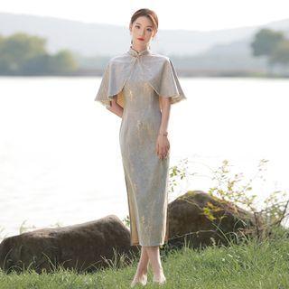 Set: Floral Qipao + Cape