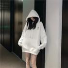 Embroidered Oversize Hoodie White - One Size