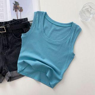 Plain Tank Top Blue - One Size