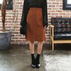 Zip-side H-line Midi Skirt
