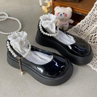 Platform Faux Pearl Pumps