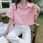Lapel Loose-fit Short-sleeve Shirt