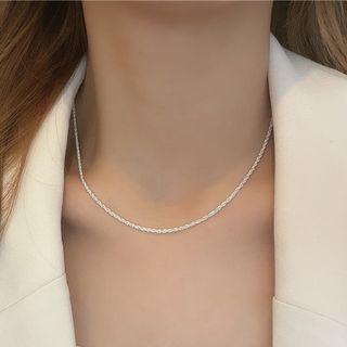 Glitter Necklace 3584 - Necklace - Silver - One Size
