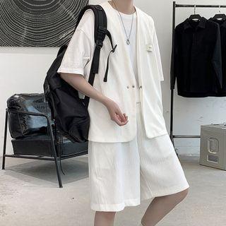 Set: Applique Vest + Plain Shorts
